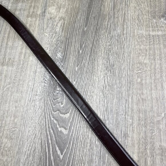 Brighton Black Anilina Aniline Glaze Cowhide on Glove Leather Belt Size 48 - Picture 6 of 15